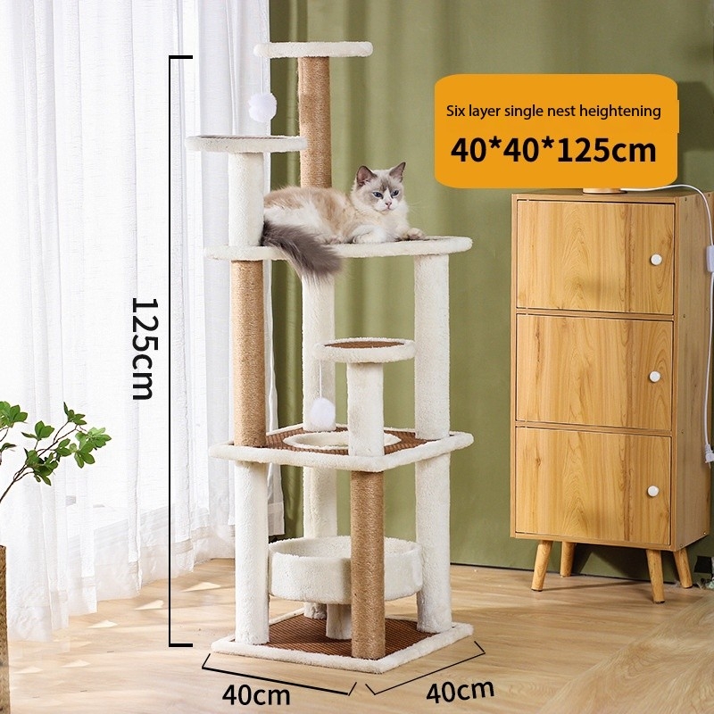 51 inches Luxury Multi Layer Sisal Cat Scratch Tower Tree 