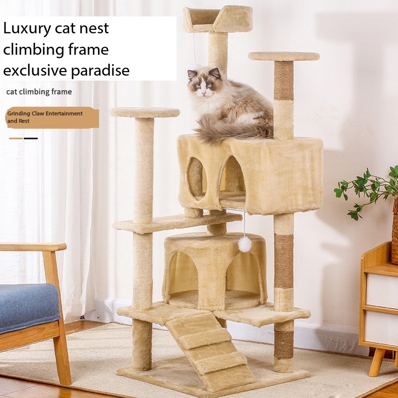52 INCHES Eight Level Sisal Cat Scratch Tower Tree