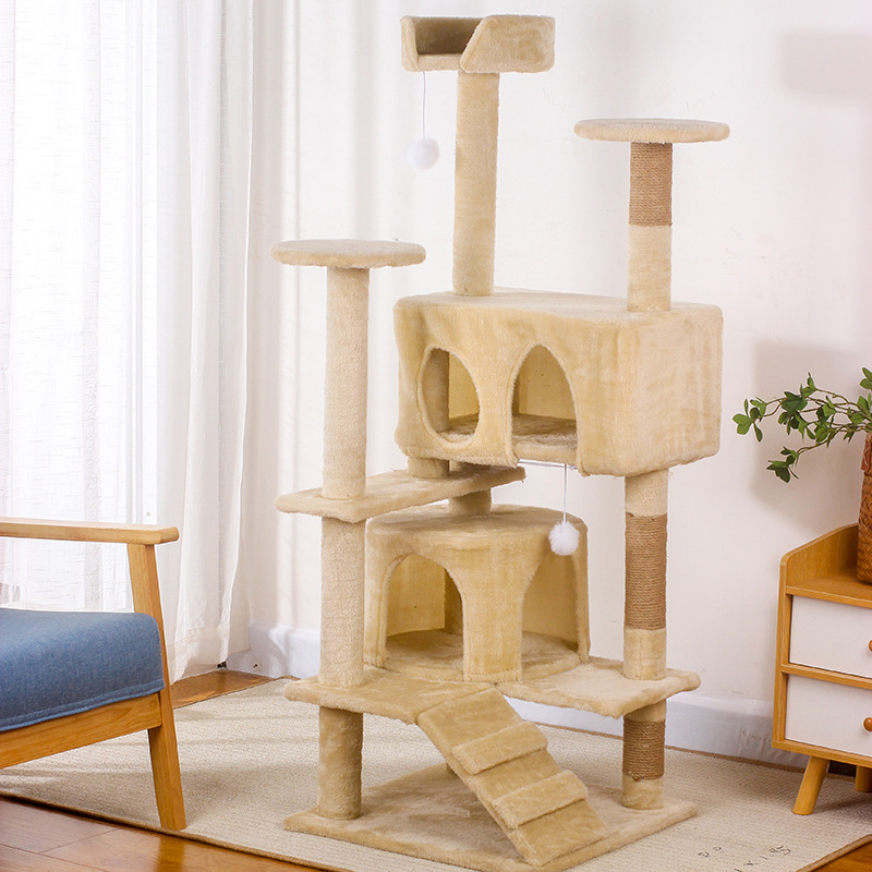 52 INCHES Eight Level Sisal Cat Scratch Tower Tree