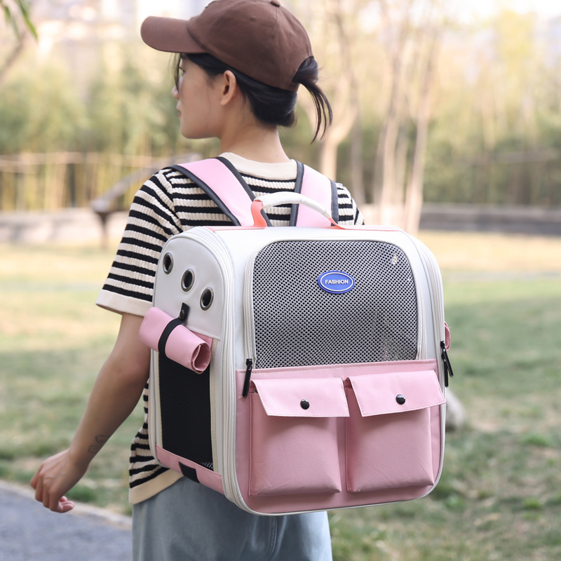 Neon Pu Waterproof Dog Carrier Backpack For Small Dog Cat For Travel