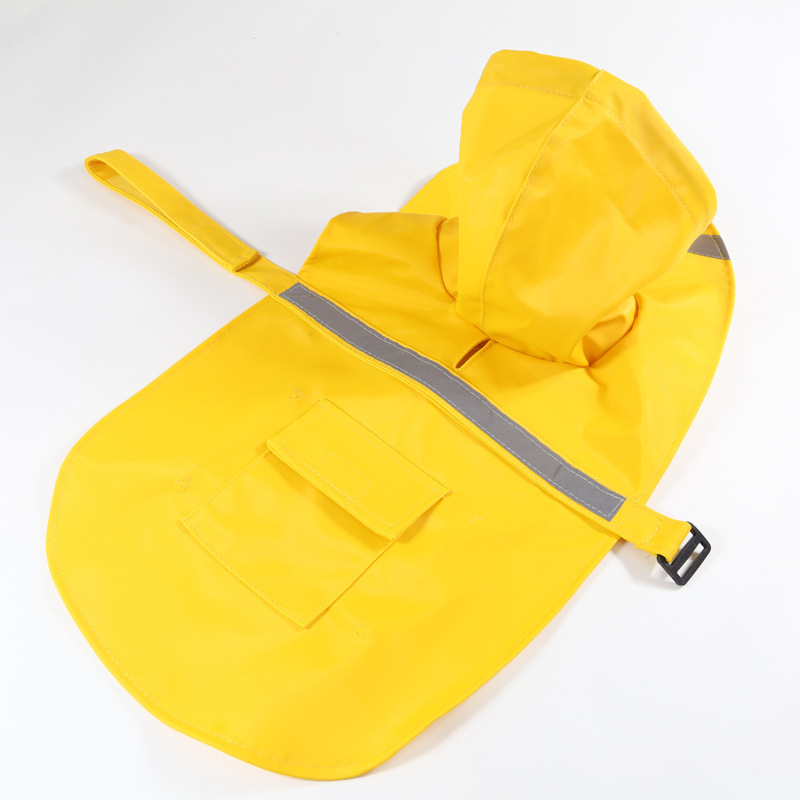 Adjustable Reflective Canine Raincoats Yellow X Large Waterproof Rain Jackets For Dog