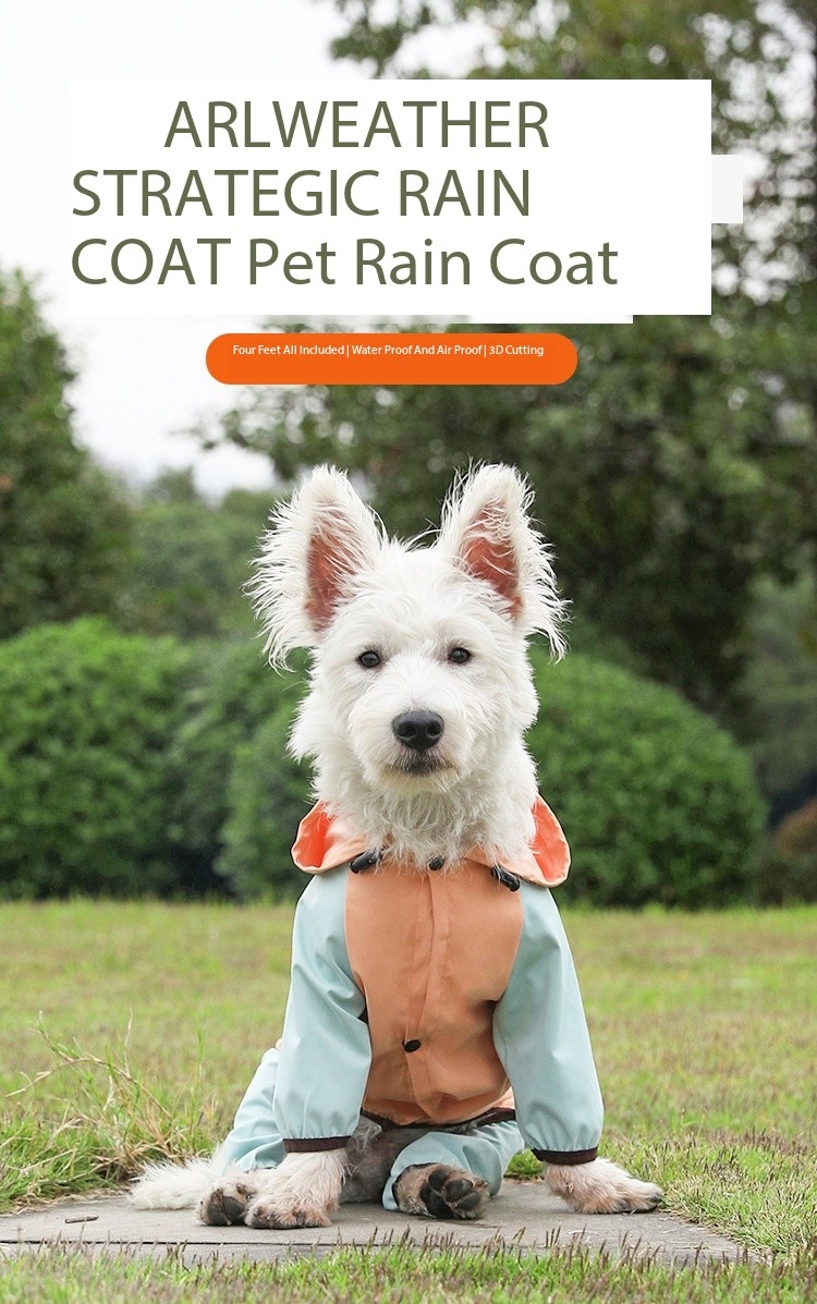 Cute Waterproof Canine Raincoats Small Medium Dog Rain Coat With Legs And Hood