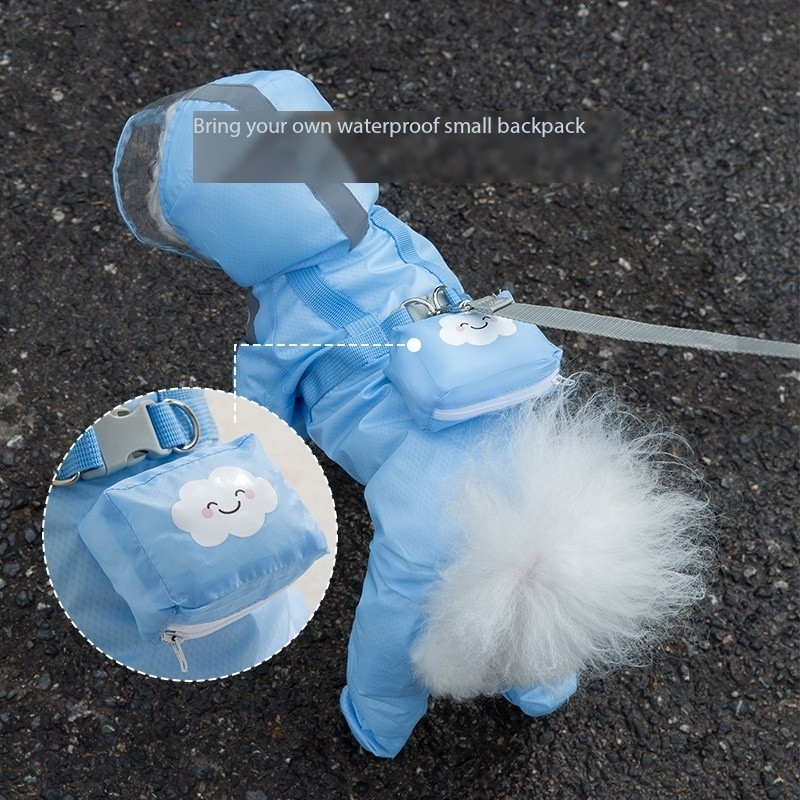 Waterproof Full Body Reflective Canine Dog Raincoat Small Medium Dog Rain Coat With Legs And Hood