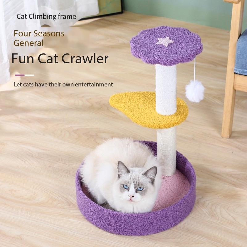 18 INCHES Moon Sisal Cat Scratch Tower Tree Preventing From Scratching Furniture