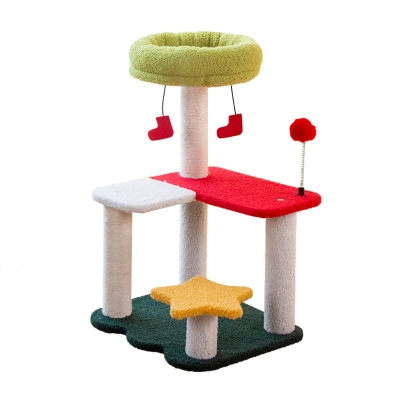 29 INCHES Christmas Sisal Cat Scratch Tower Tree Preventing From Scratching Furniture 01