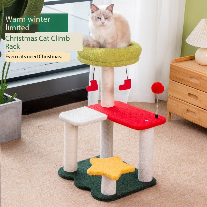 29 INCHES Christmas Sisal Cat Scratch Tower Tree Preventing From Scratching Furniture