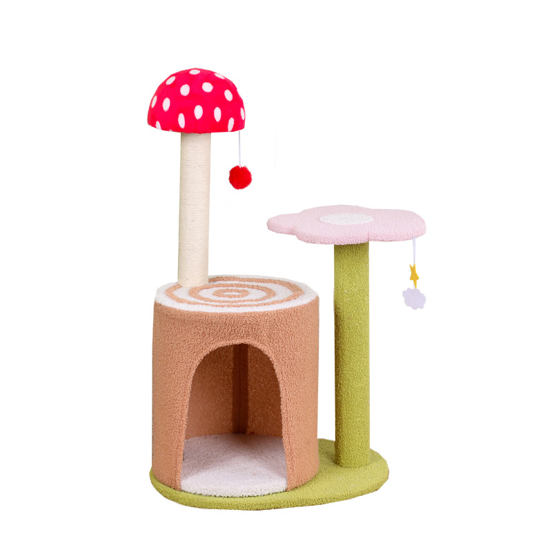 29 Inches Mushroom Sisal Cat Scratch Tower Tree Preventing From Scratching Furniture