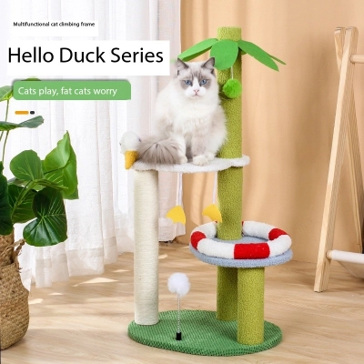 32 INCHES Beach Sisal Cat Scratch Tower Tree Preventing From Scratching Furniture 02