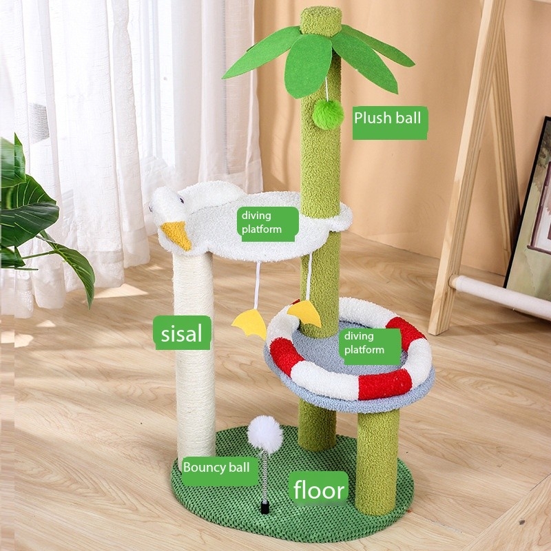 32 INCHES Beach Sisal Cat Scratch Tower Tree Preventing From Scratching Furniture