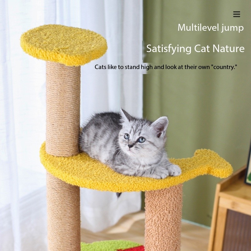 36 INCHES Strawberry Sisal Cat Scratch Tower Tree Preventing From Scratching Furniture