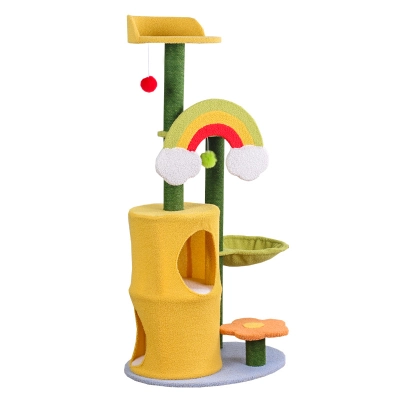 47 INCHES Rainbow Sisal Cat Scratch Tower Tree Preventing From Scratching Furniture 01
