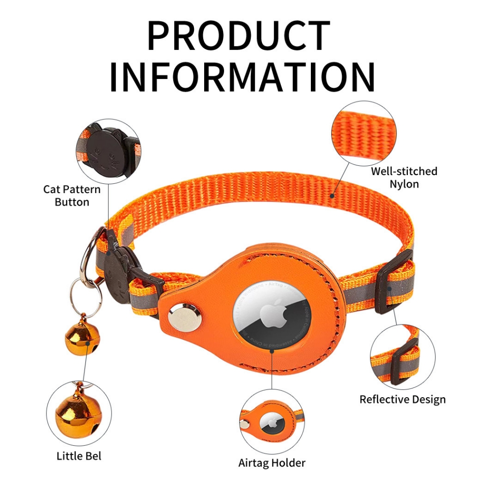 Adjustable Sturdy Brightly Colored Cat Tracker with Bell