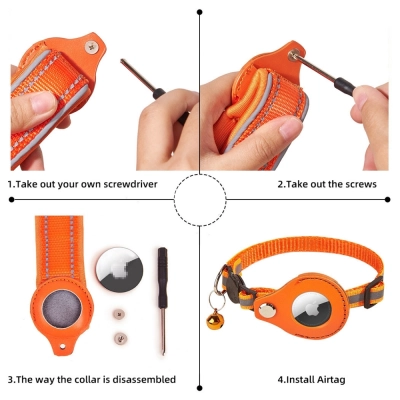 Adjustable Sturdy Brightly Colored Cat Tracker with Bell 02