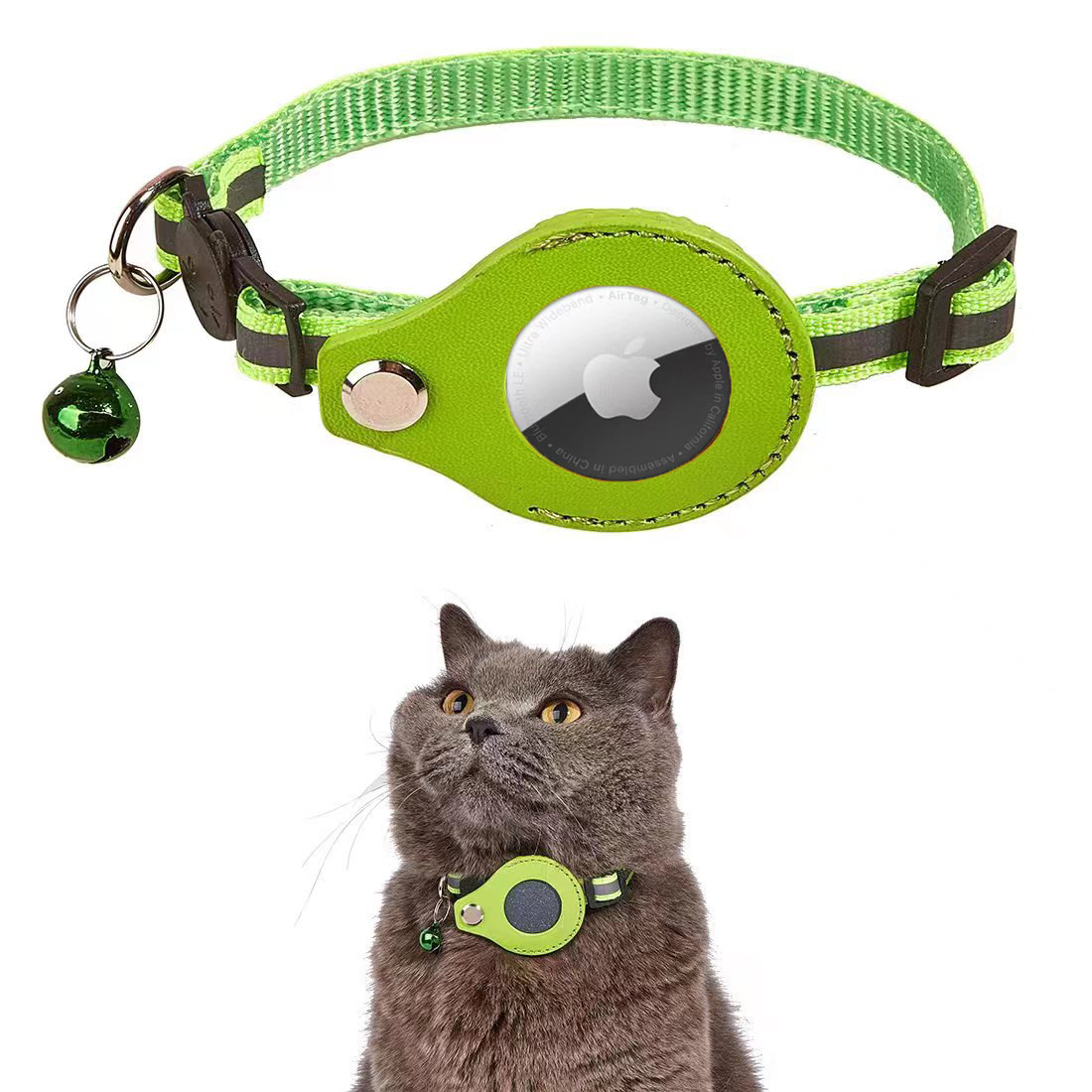 Adjustable Sturdy Brightly Colored Cat Tracker with Bell