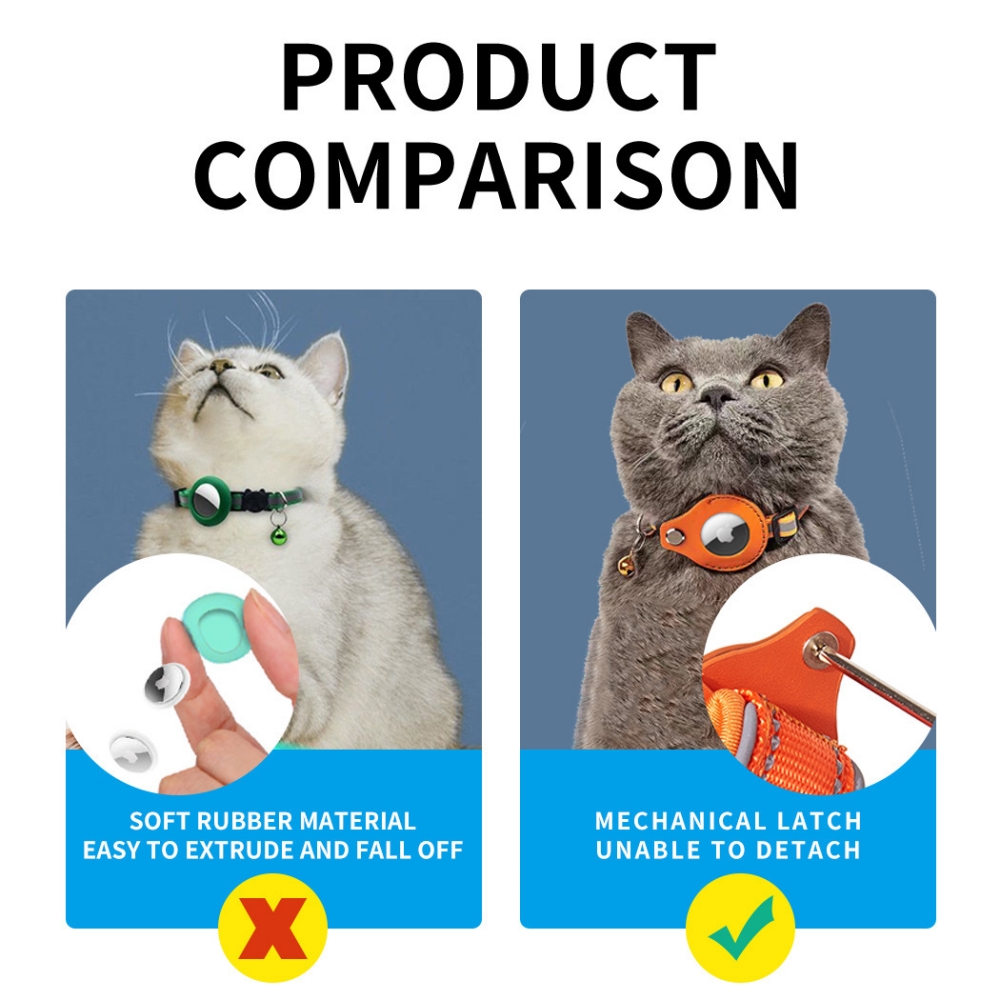 Adjustable Sturdy Brightly Colored Cat Tracker with Bell