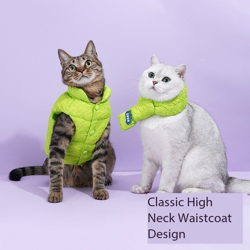 Cat Clothes Patchwork Padded Coat Turtleneck For Winter Hairless Cat Winter Coat