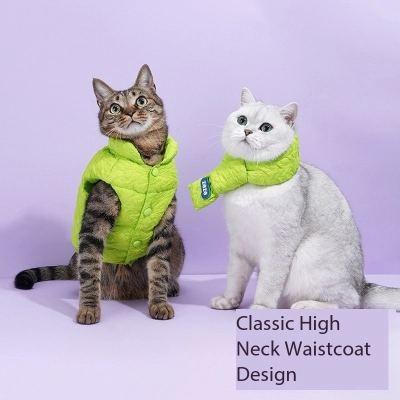 Cat Clothes Patchwork Padded Coat Turtleneck For Winter Hairless Cat Winter Coat 02