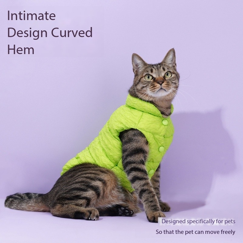 Cat Clothes Patchwork Padded Coat Turtleneck For Winter Hairless Cat Winter Coat