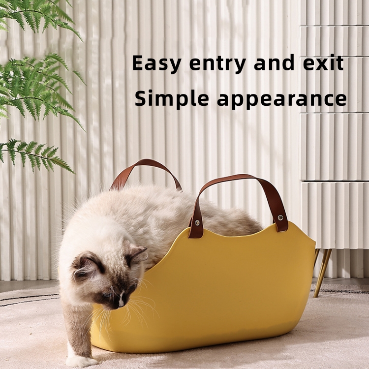 Durable Large Portable Solid Color Open Cat Litter Box