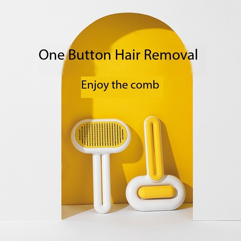 Self Cleaning Cat Hair Remover Brush For Shedding With Release Button