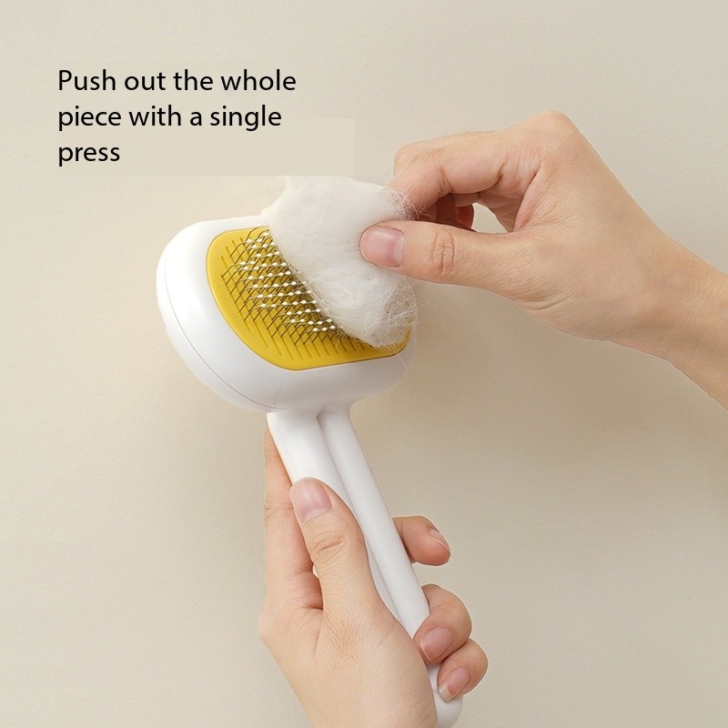 Self Cleaning Cat Hair Remover Brush For Shedding With Release Button