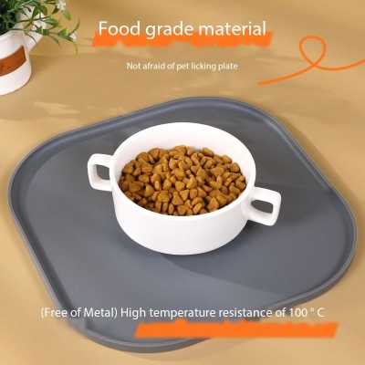 Square Silicone Dog Food And Water Bowl Mat For Under Dog Bowls 02
