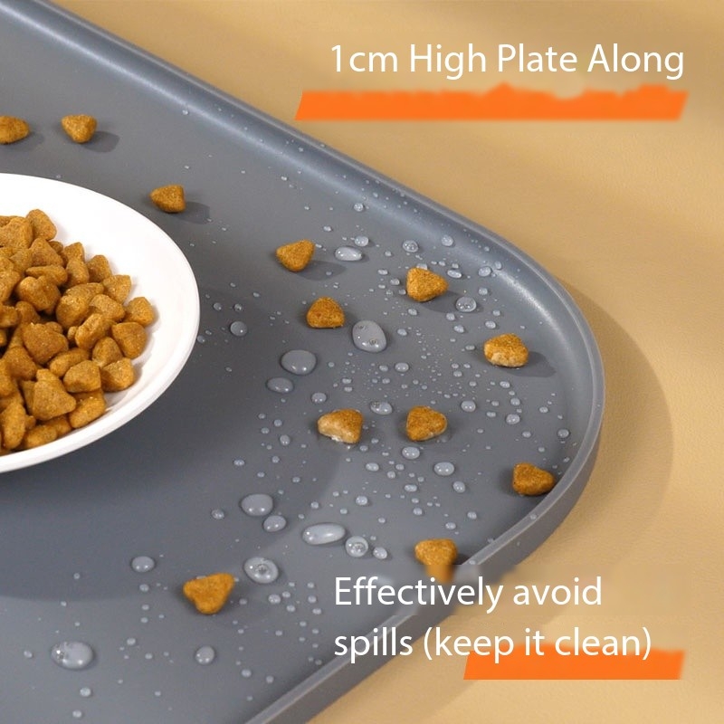 Square Silicone Dog Food And Water Bowl Mat For Under Dog Bowls