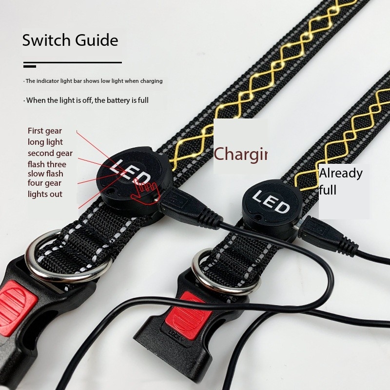 LED Light Up Dog Collar Training Dog Collar Glow In The Dark