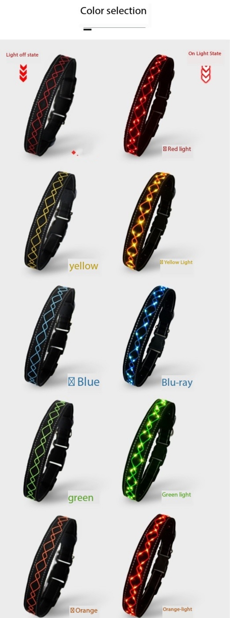 LED Light Up Dog Collar Training Dog Collar Glow In The Dark