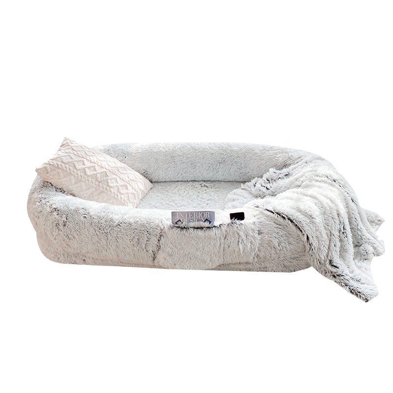 Faux Fur Washable Custom Human Dog Bed 