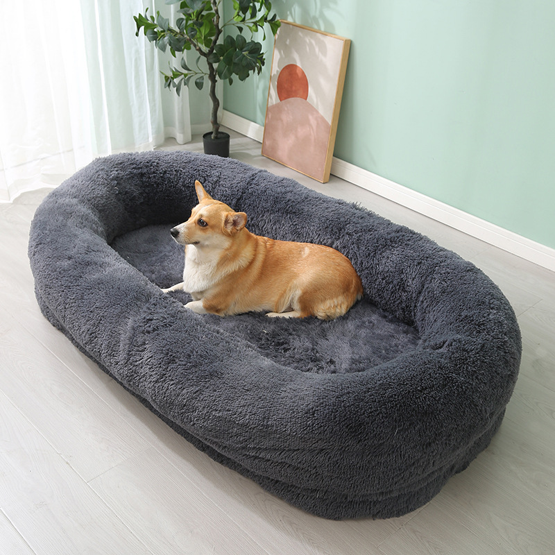Faux Fur Washable Custom Human Dog Bed 