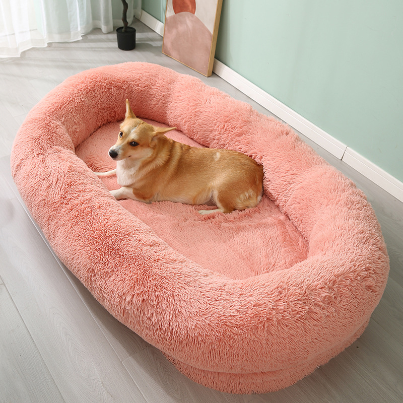 Faux Fur Washable Custom Human Dog Bed 
