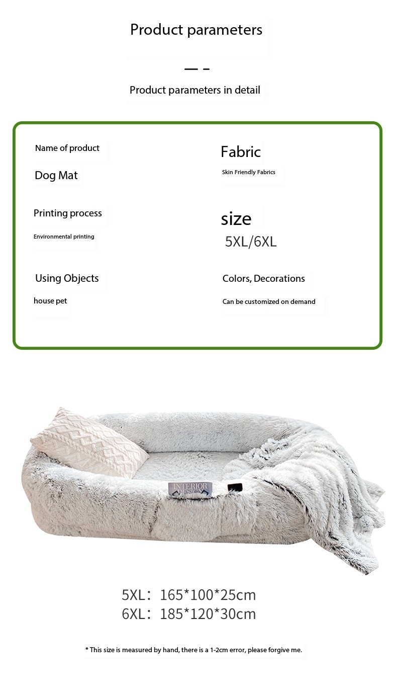 Faux Fur Washable Custom Human Dog Bed 
