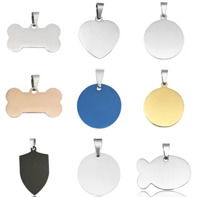 Bone Engraved Dog Tags Gold Stainless Identification Dog Tag 02