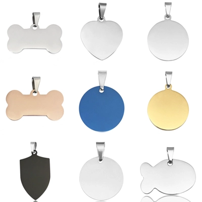 Bone Engraved Dog Tags Gold Stainless Identification Dog Tag 02