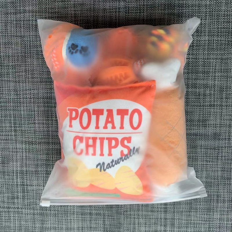 Dog Chews Orange Silicone Knotted Octopus Chips Teething Toy Set