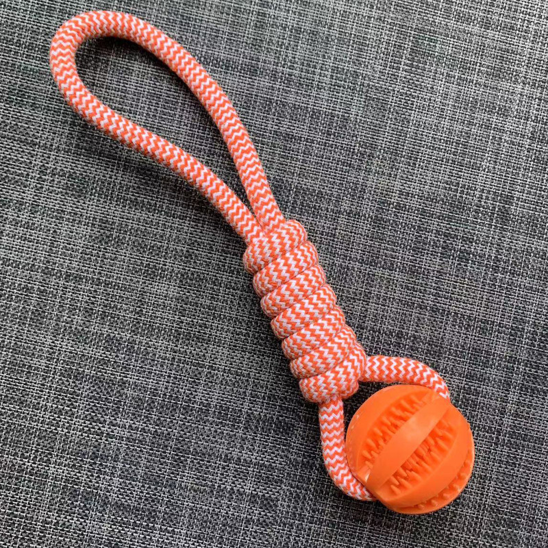 Dog Chews Orange Silicone Knotted Octopus Chips Teething Toy Set