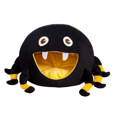 Cute Little Spider Shape Warm Plush Semi-Enclosed Cat Cave Bed 01