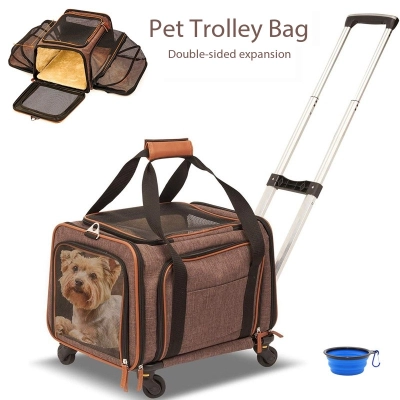 Emergency Triangle Rolling Sport Pet Cat Carrier Airline Approved 01