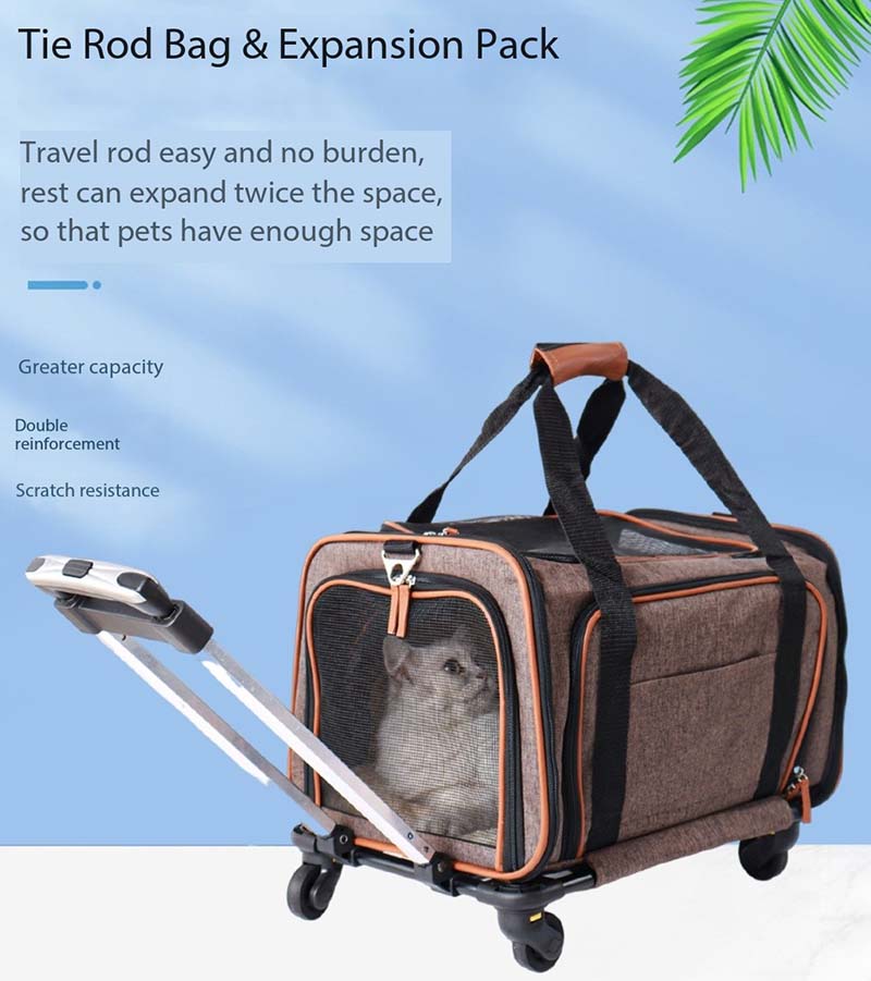 Emergency Triangle Rolling Sport Pet Cat Carrier Airline Approved