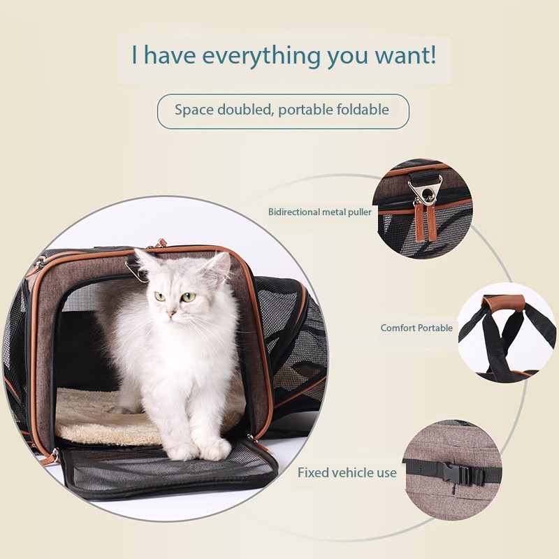 Emergency Triangle Rolling Sport Pet Cat Carrier Airline Approved
