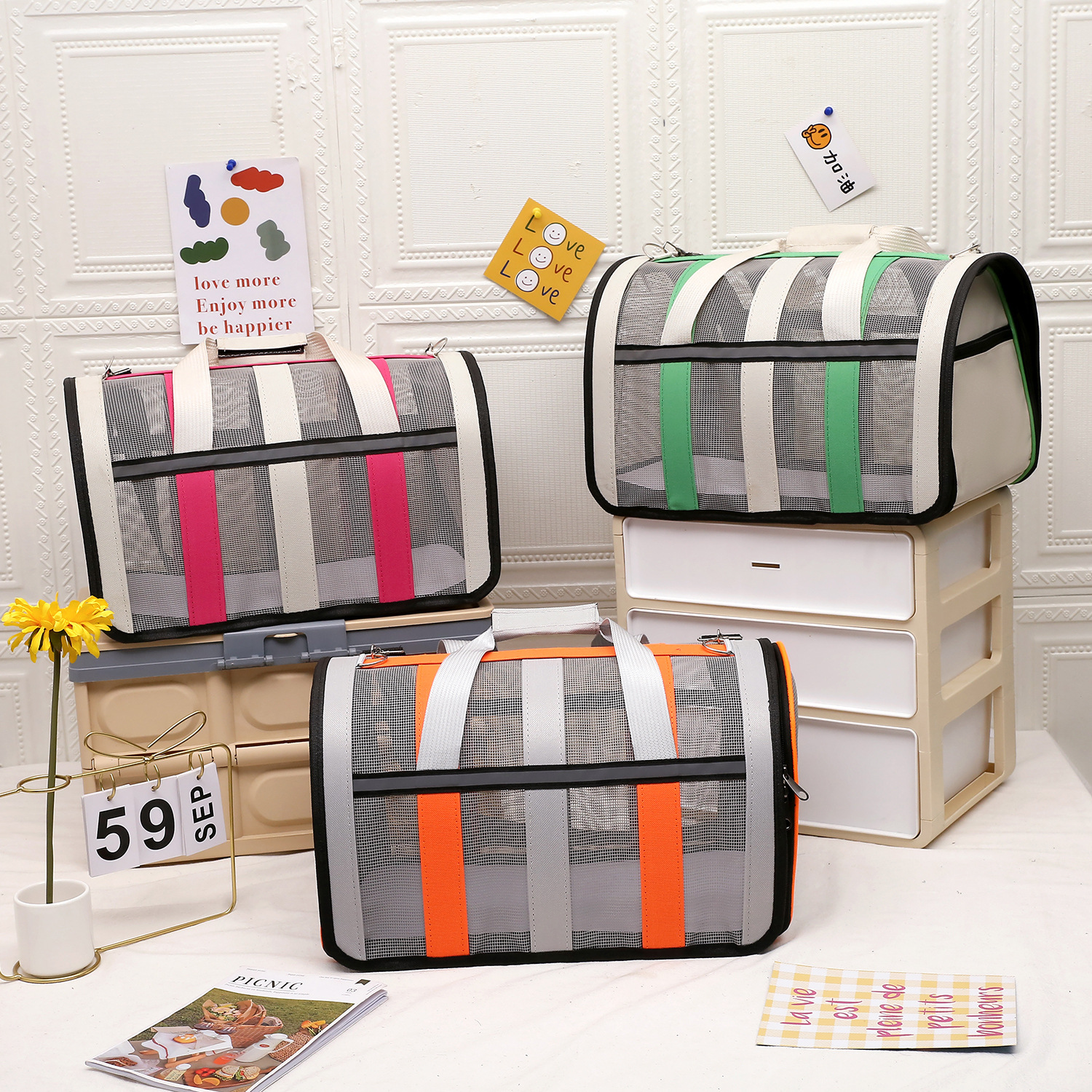 Lightweight Dog Travel Bag Airline Foldable Dog Carrier For Small Medium Dog