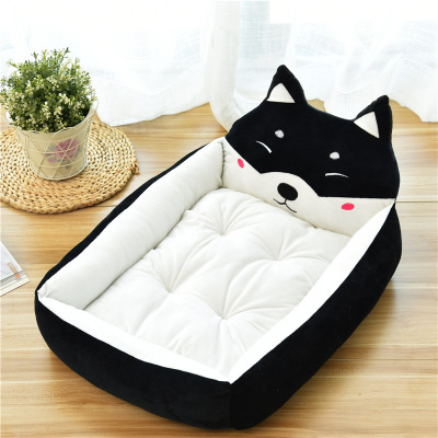 Plush, Skin-Friendly Dog Bed with Small Animal-Shaped Pillows 02