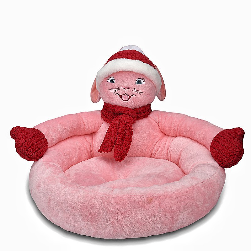 Stylish Round Hug Snowman Shape Plush Warm Dog Bed