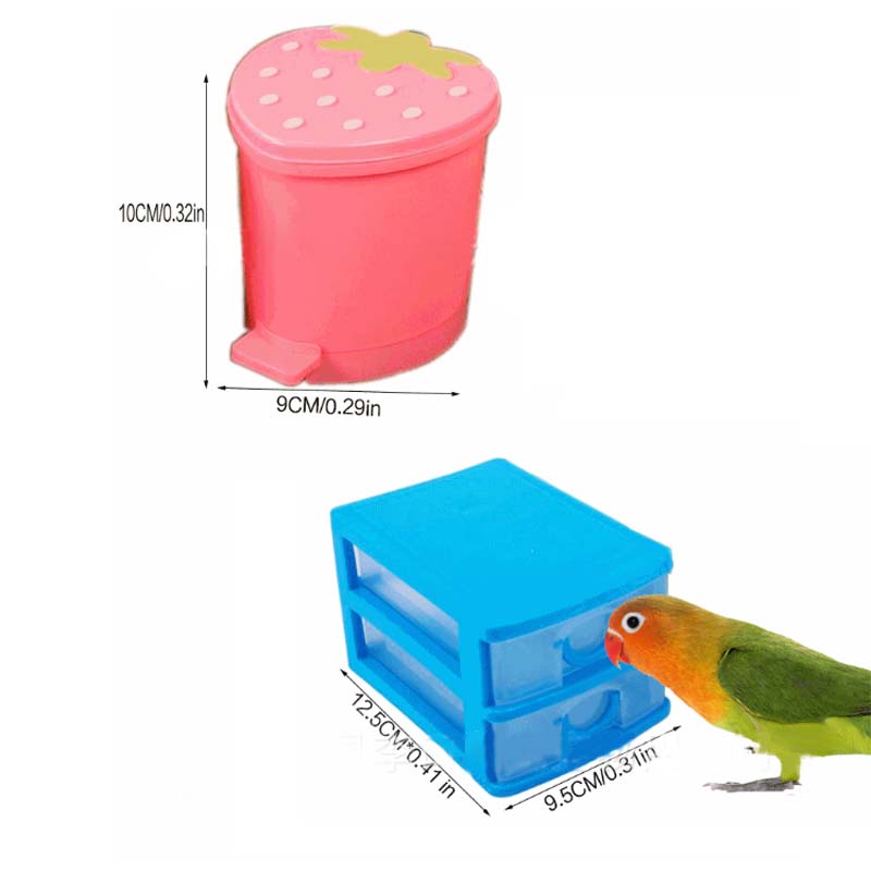 Plastic Chew Interactive Bird Stroller Bell Toy for Parrot Cockatiels Parakeets