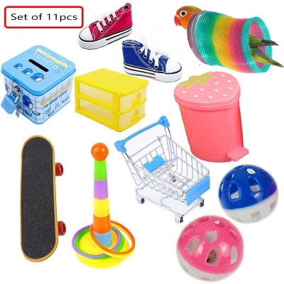 Plastic Chew Interactive Bird Stroller Bell Toy for Parrot Cockatiels Parakeets 01