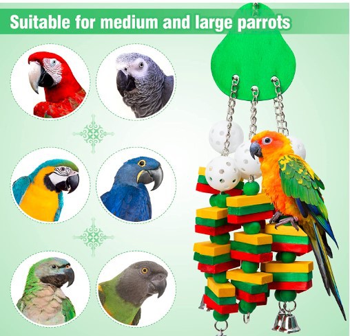 Super Chew Natural Wood Pet Bird Toys for Cockatiels Parakeets