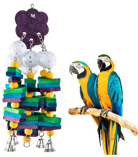Super Chew Natural Wood Pet Bird Toys for Cockatiels Parakeets