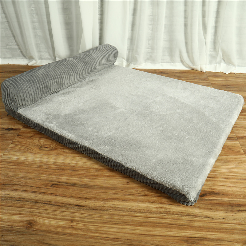 Thick Padded Dog Bed with Side Pillows for Small Medium Large Dogs