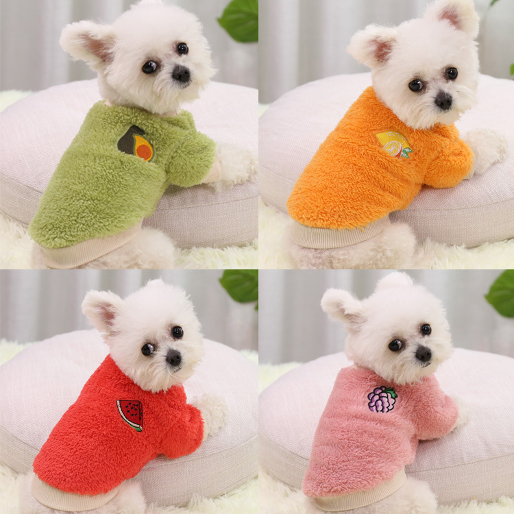 Plush Solid Color Warm Small Dog Sweater Must-Have for Autumn and Winter